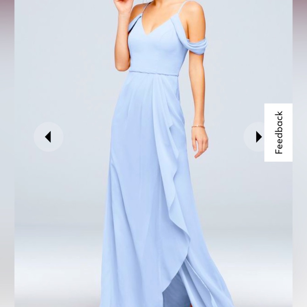 David’s Bridal Cascading Off-The-Shoulder Bridesmaid Dress